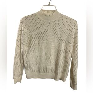 Ann Taylor Cream Sweater with metallic Dots size S